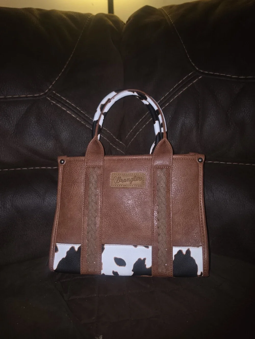 Wrangler Brown & White Cowhide-conceal/carry Purse